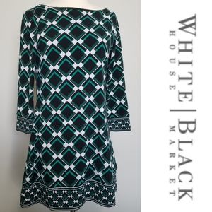 White House Black Market Geo Print Dress sz Small